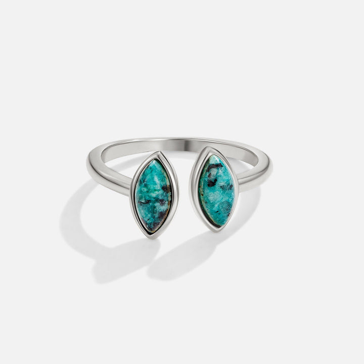 Bague argentée jade verte