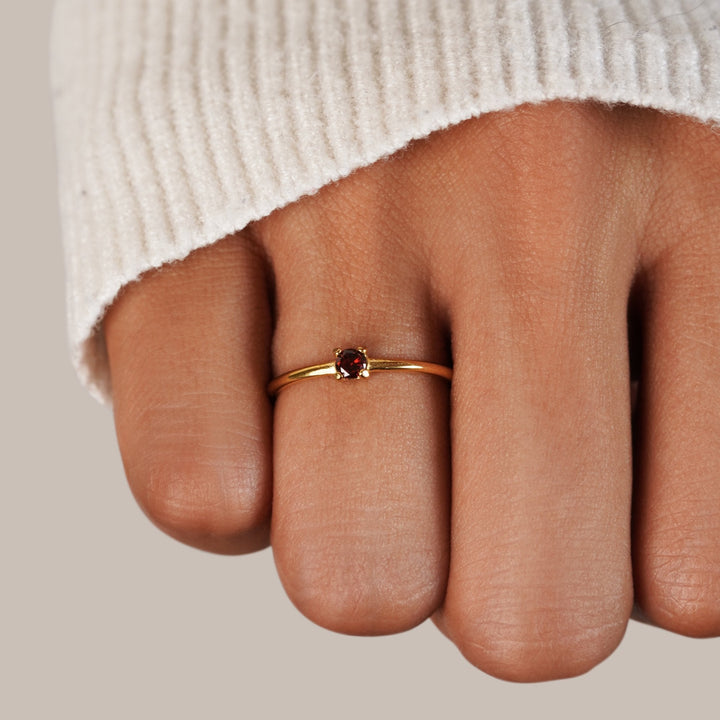 Bague janvier pierre de naissance 18K dorée