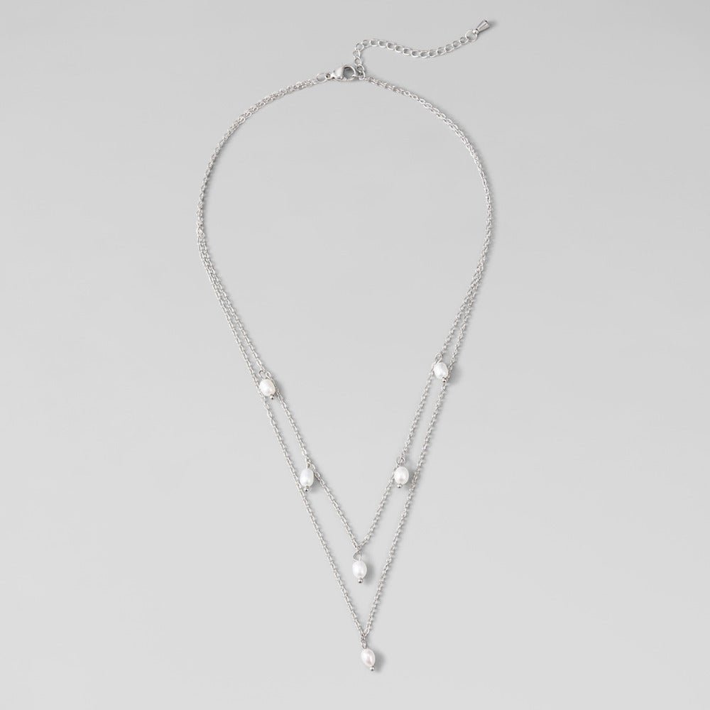 Collier argenté Kayla s perlovou kvapkou