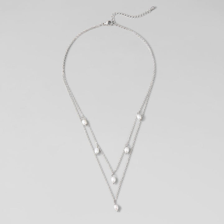 Collier argenté Kayla s perlovou kvapkou