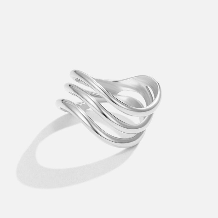 Bague Kiya texturée argentée