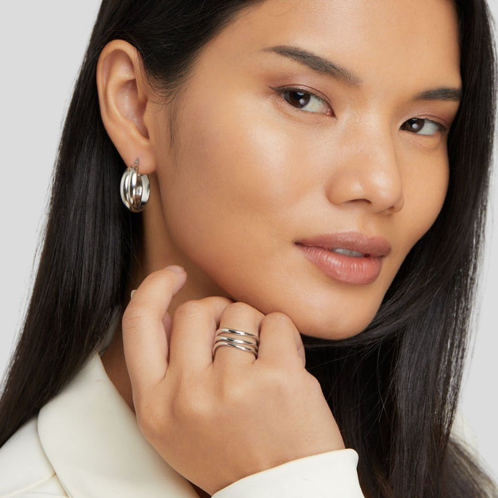 Bague Kiya texturée argentée