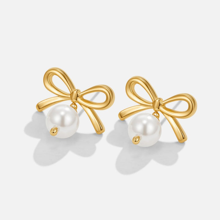 Boucles d’oreilles Laila Nœud avec perle