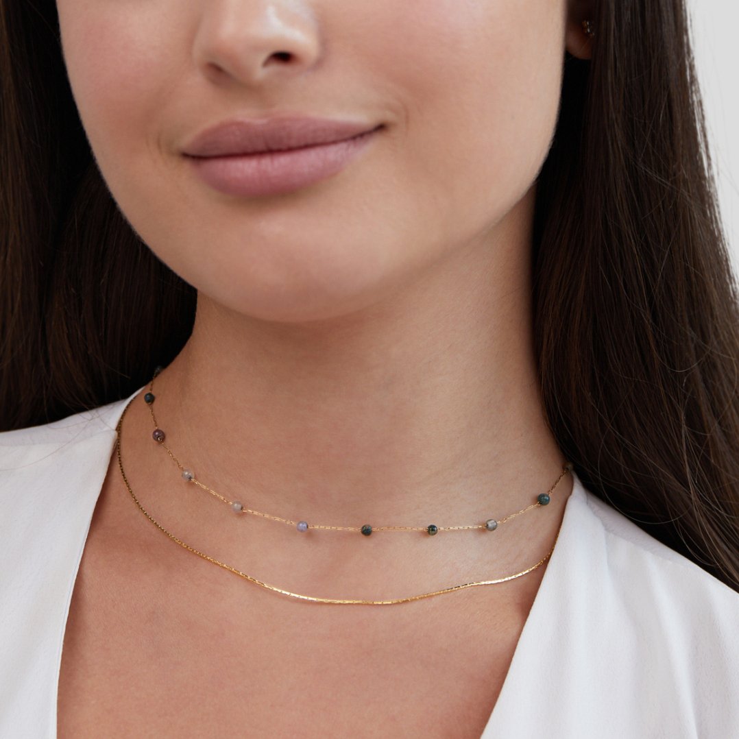 Alana multirang Collier doré s pierremi