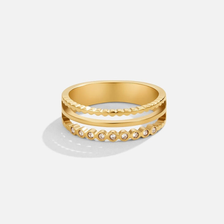 Bague texturée Elowyn cristal