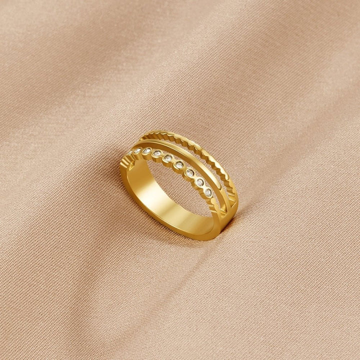 Bague texturée Elowyn cristal