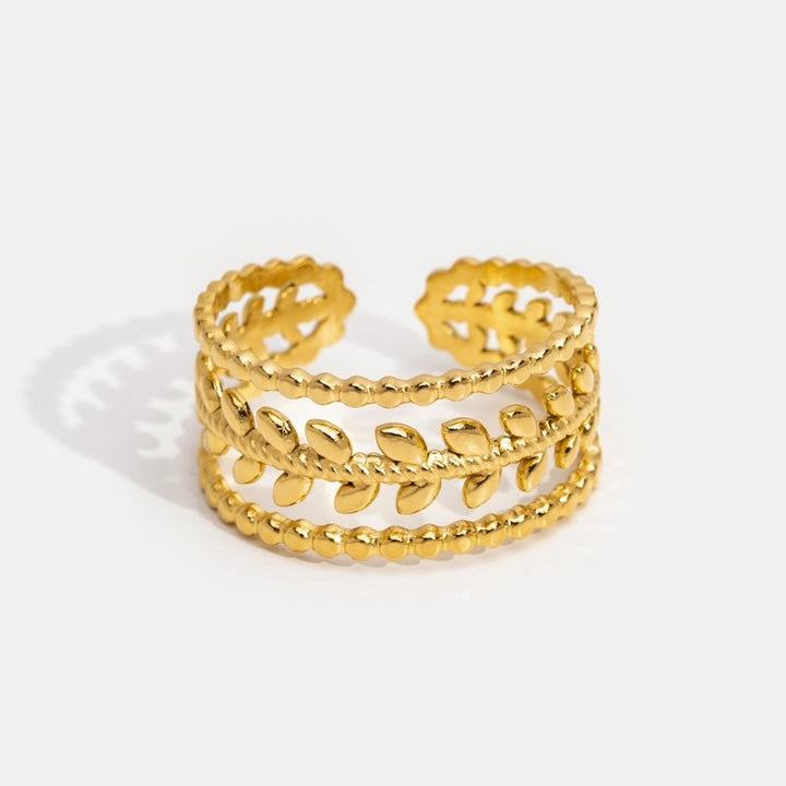 Bague Marissa texturée à feuilles dorées