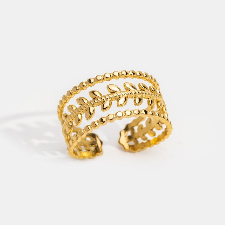 Bague Marissa texturée à feuilles dorées