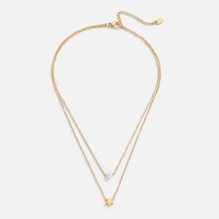 Viacvrstvová dorée hviezda a collier de perles