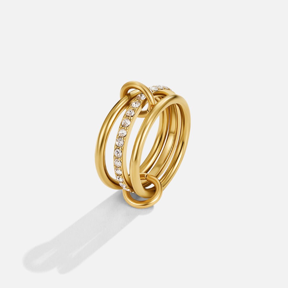 Bague texturée dorée Kaili
