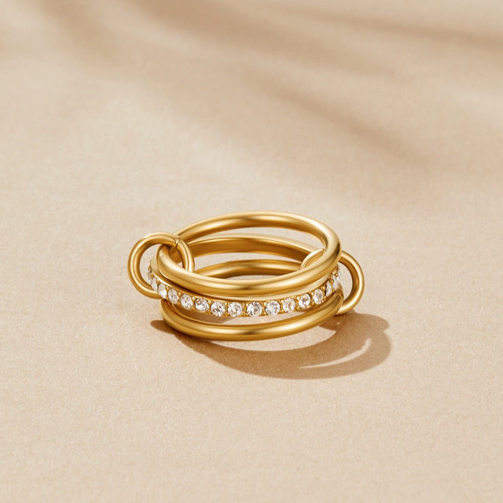 Bague texturée dorée Kaili