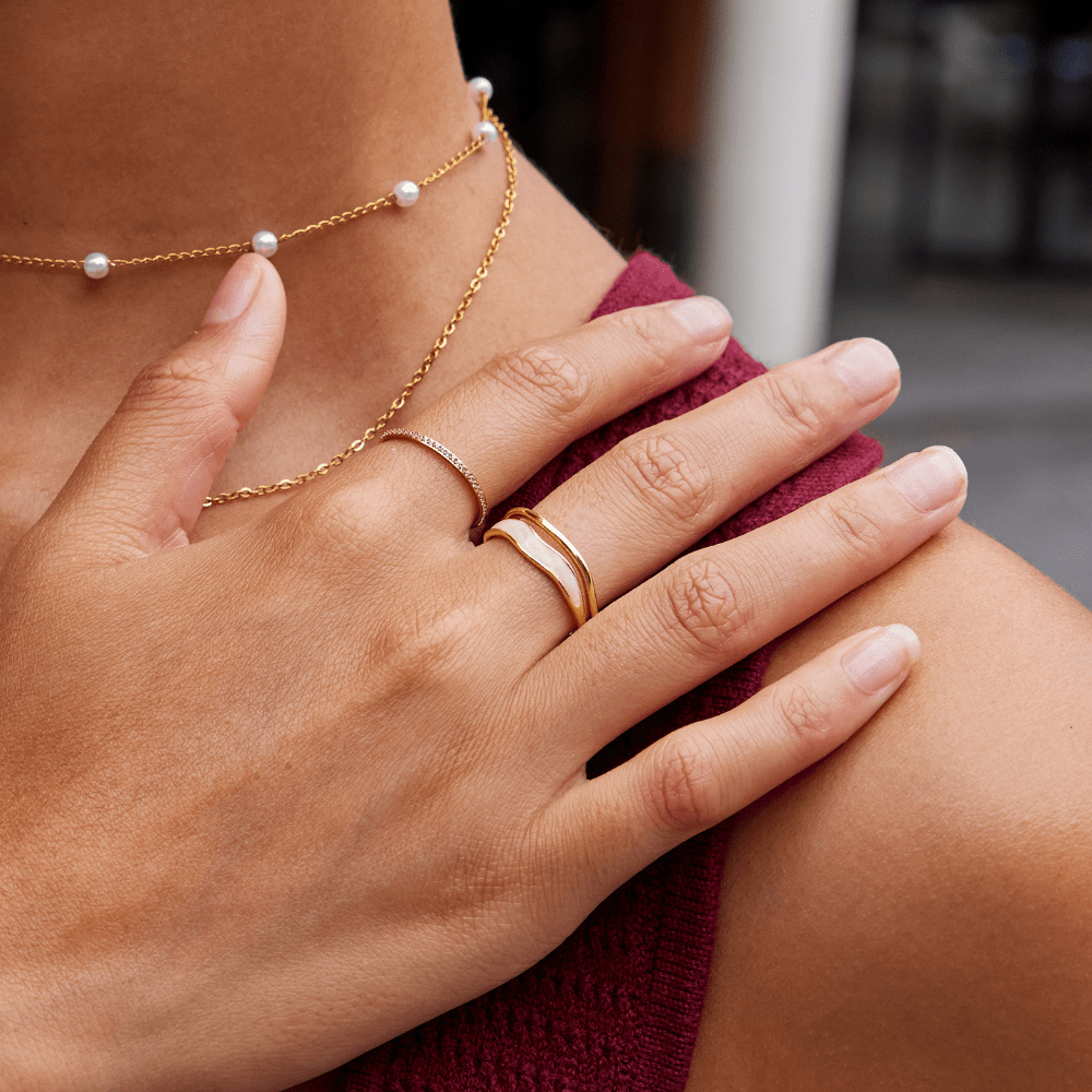 Bague texturée dorée Sahara