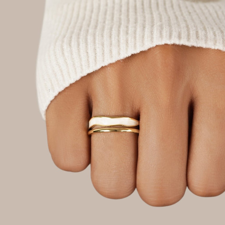 Bague texturée dorée Sahara