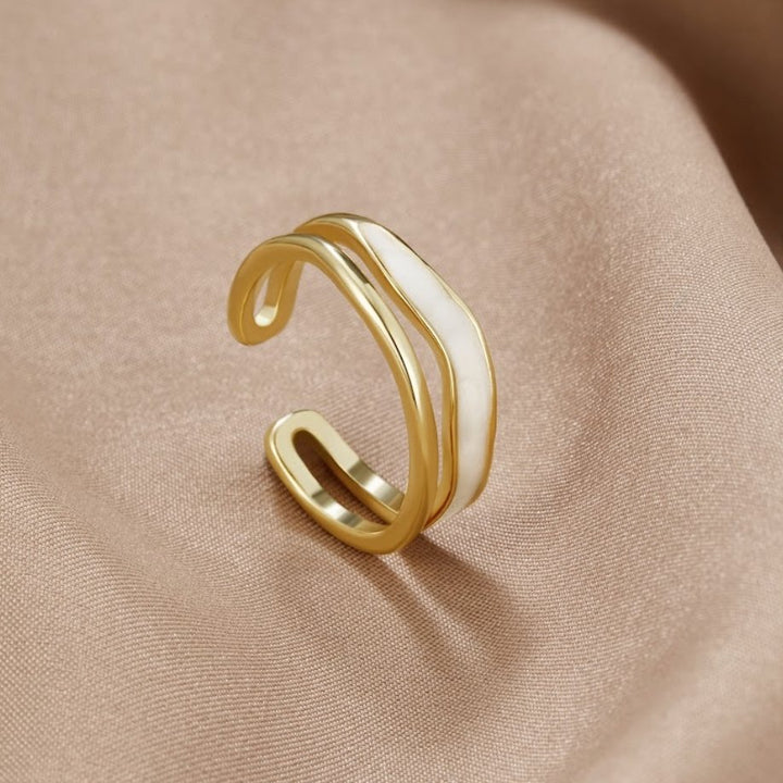 Bague texturée dorée Sahara