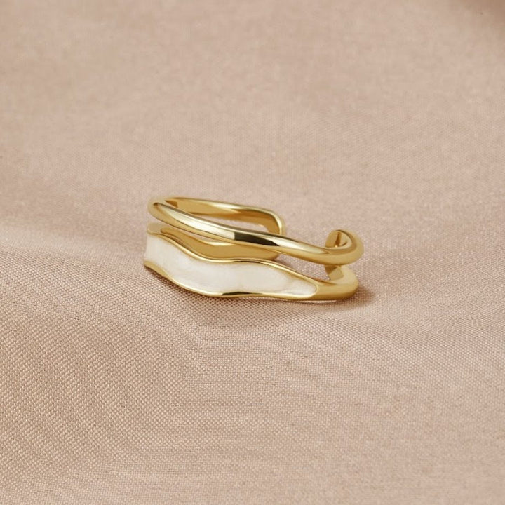 Bague texturée dorée Sahara