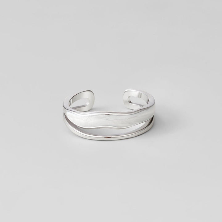 Bague texturée argentée Sahara