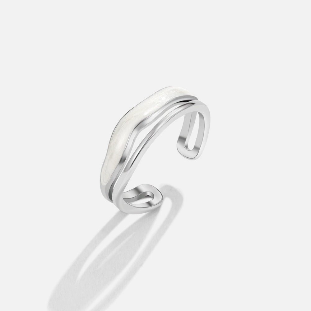 Bague texturée argentée Sahara