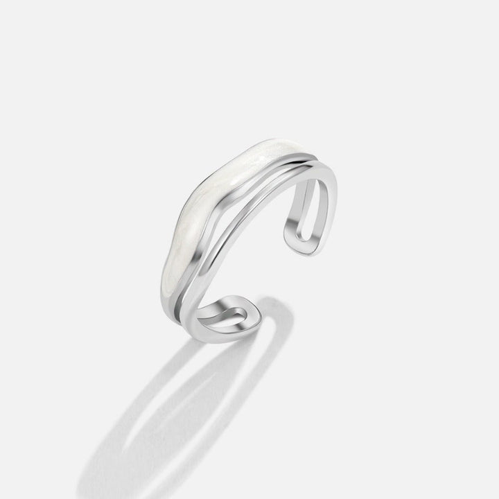 Bague texturée argentée Sahara