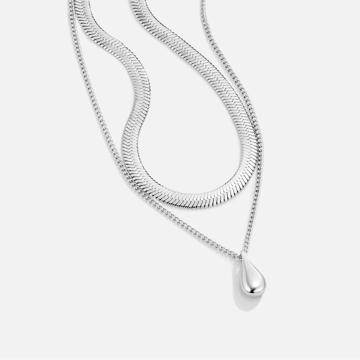 Bella multirang Collier argenté s kvapkou