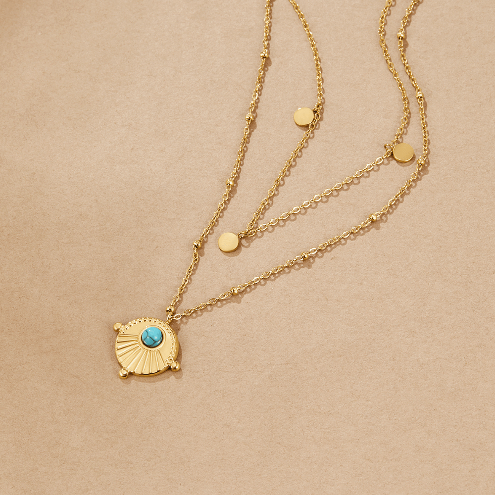 Collier multirang turquoise