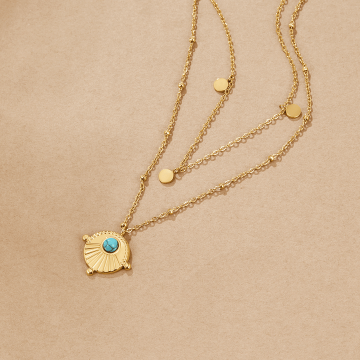 Collier multirang turquoise