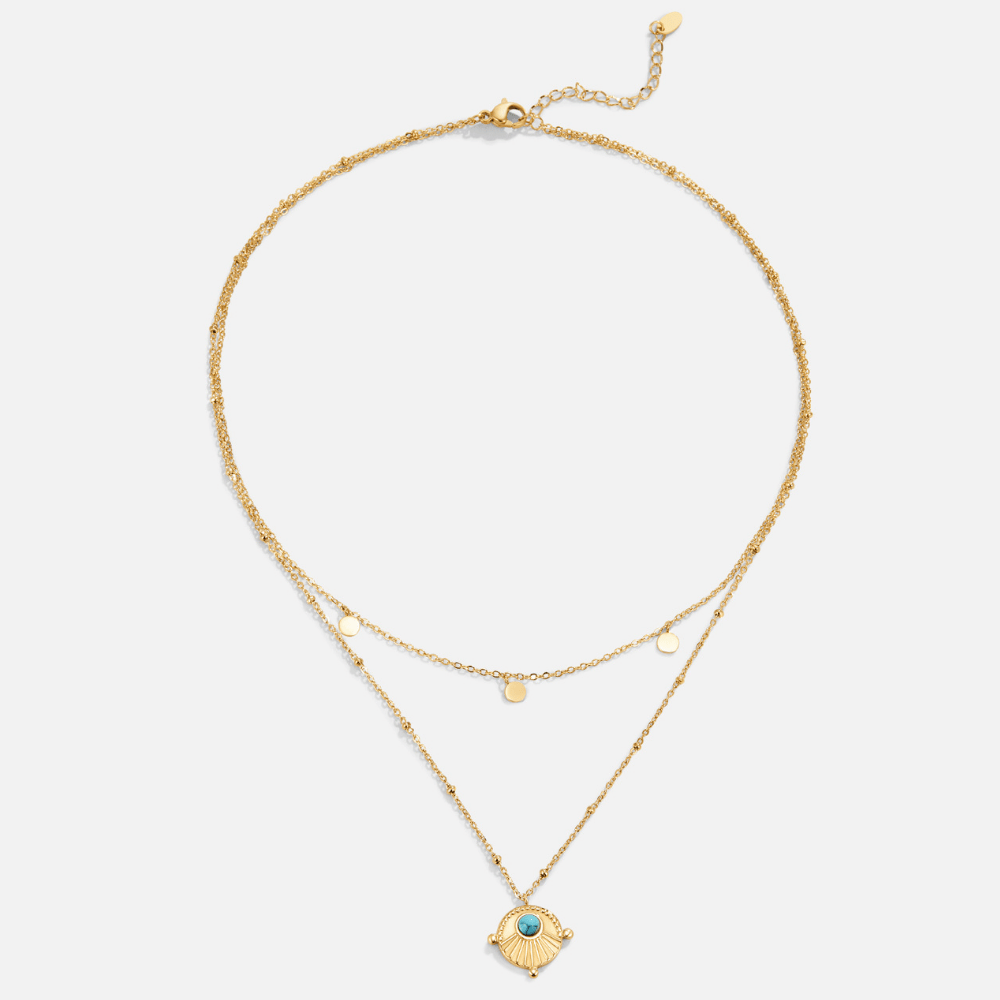 Collier multirang turquoise