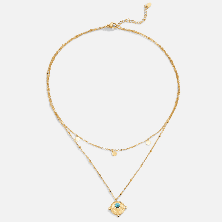 Collier multirang turquoise