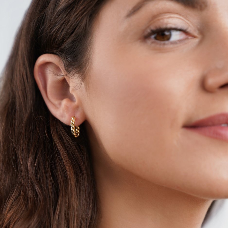 Boucles d’oreilles dorées torsadées Layla