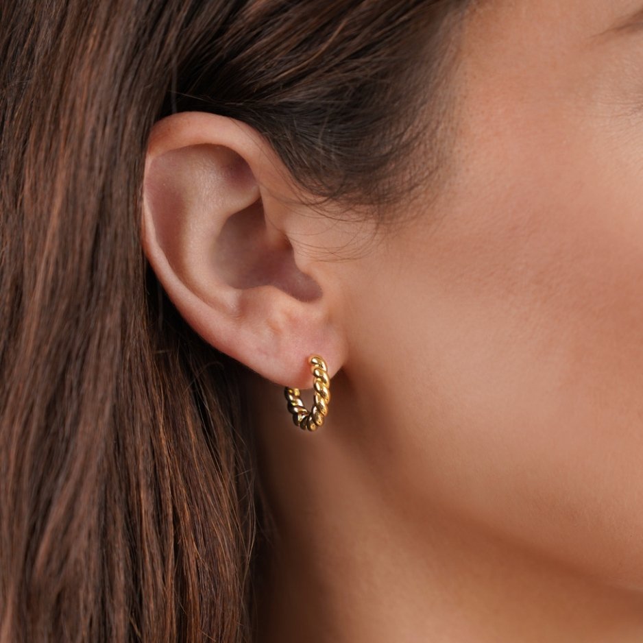 Boucles d’oreilles dorées torsadées Layla
