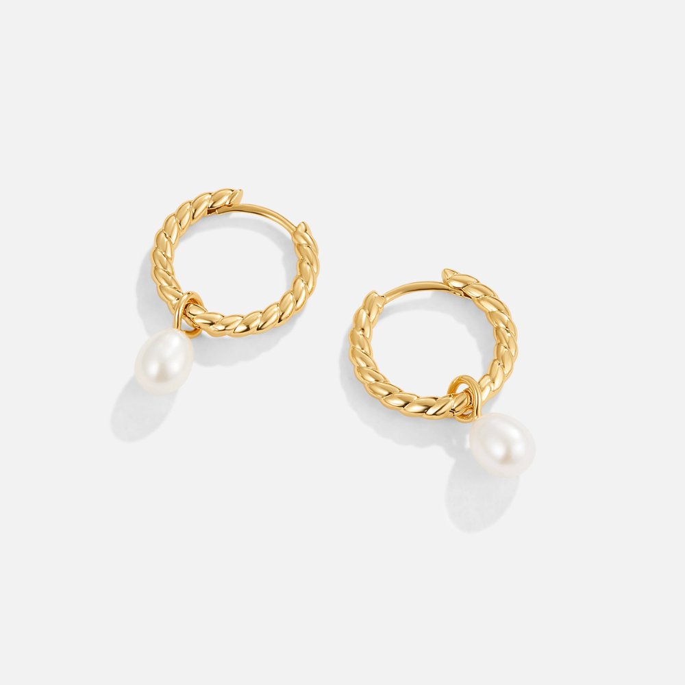 Boucles d’oreilles Layla Pearl torsadées