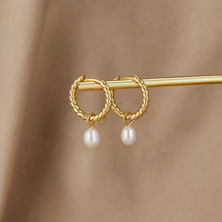 Boucles d’oreilles Layla Pearl torsadées