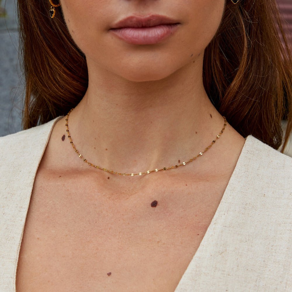 Collier en acier inoxydable doré Leila
