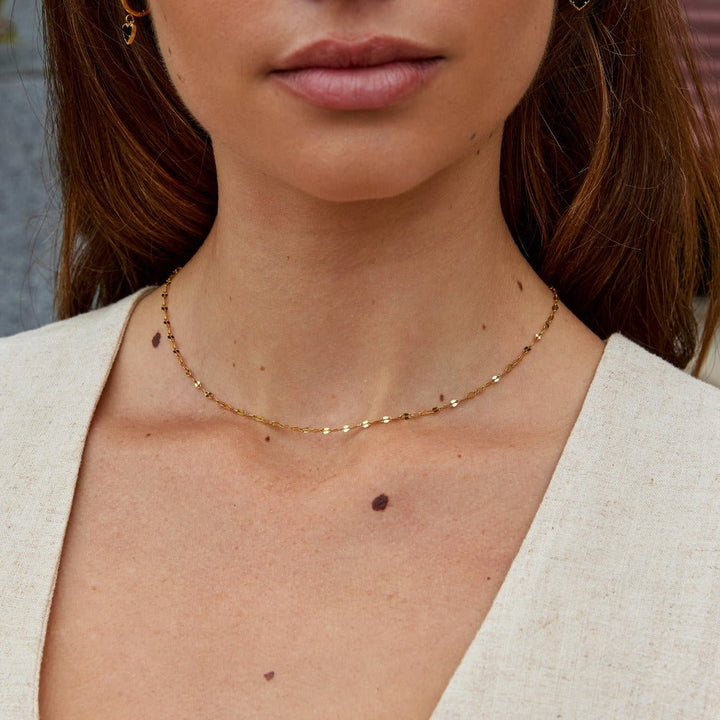 Collier en acier inoxydable doré Leila