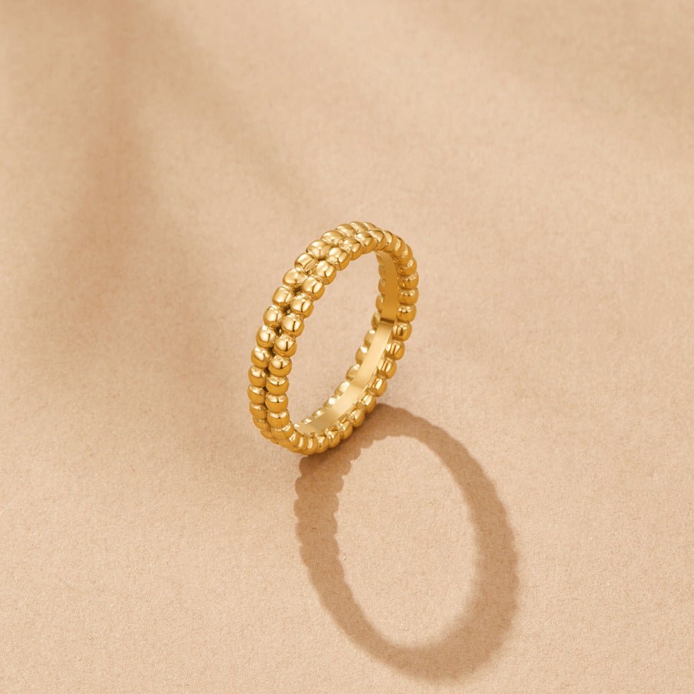 Bague dorée Leon perles