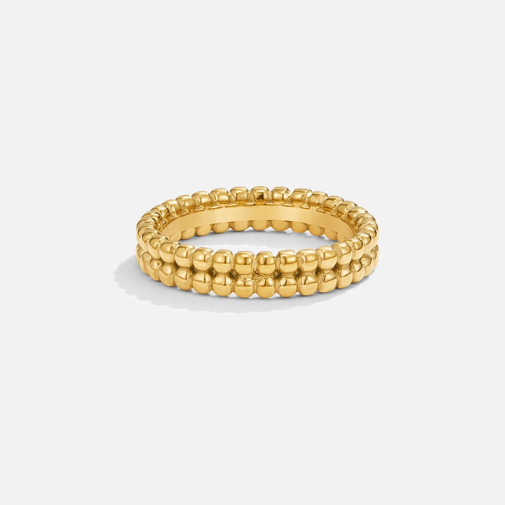 Bague dorée Leon perles