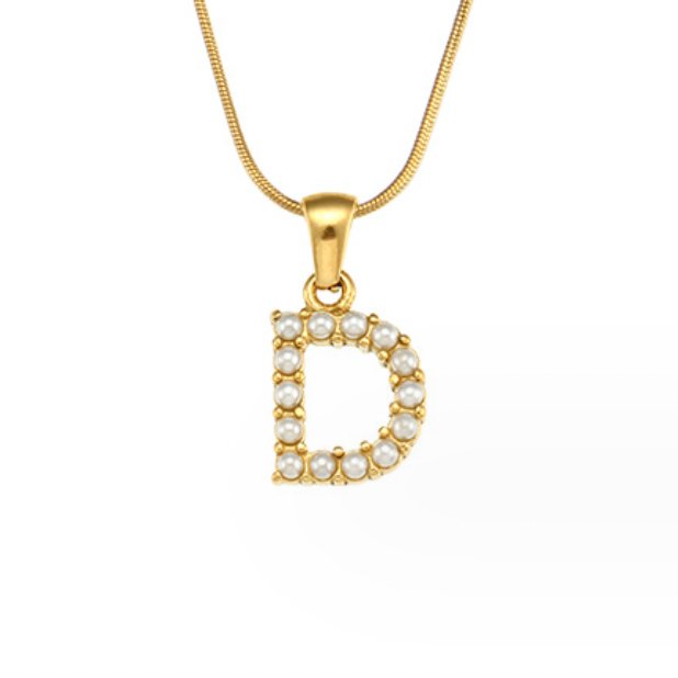 Collier s písmenami a perlami