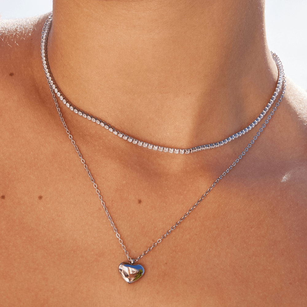 Collier argenté en cristal Cordelia