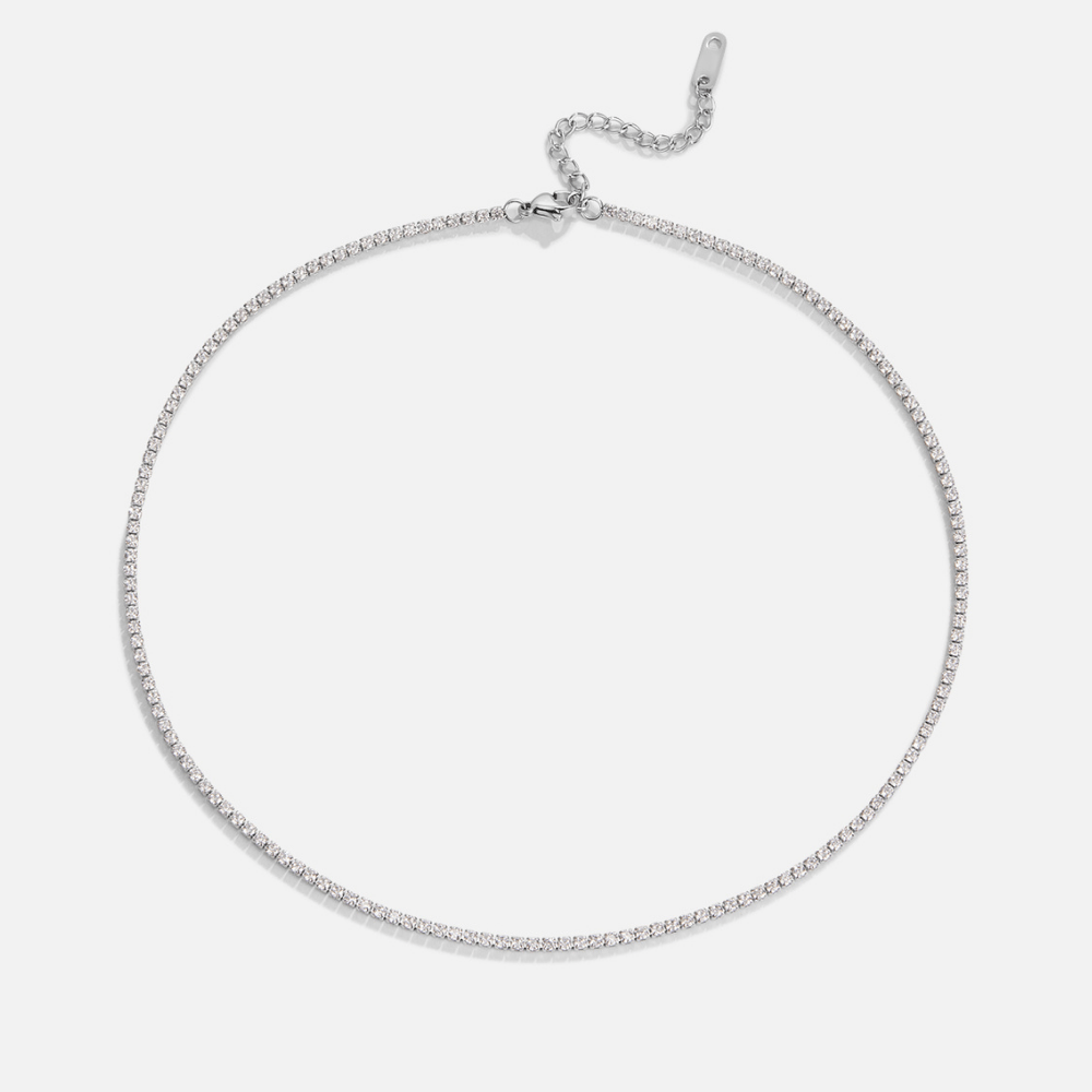 Collier argenté en cristal Cordelia