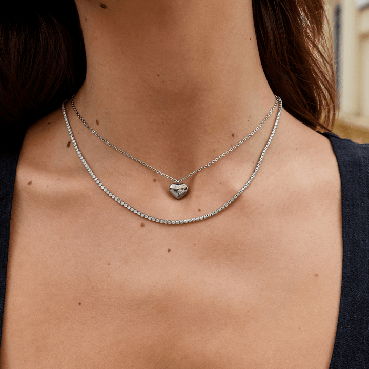 Collier argenté en cristal Cordelia