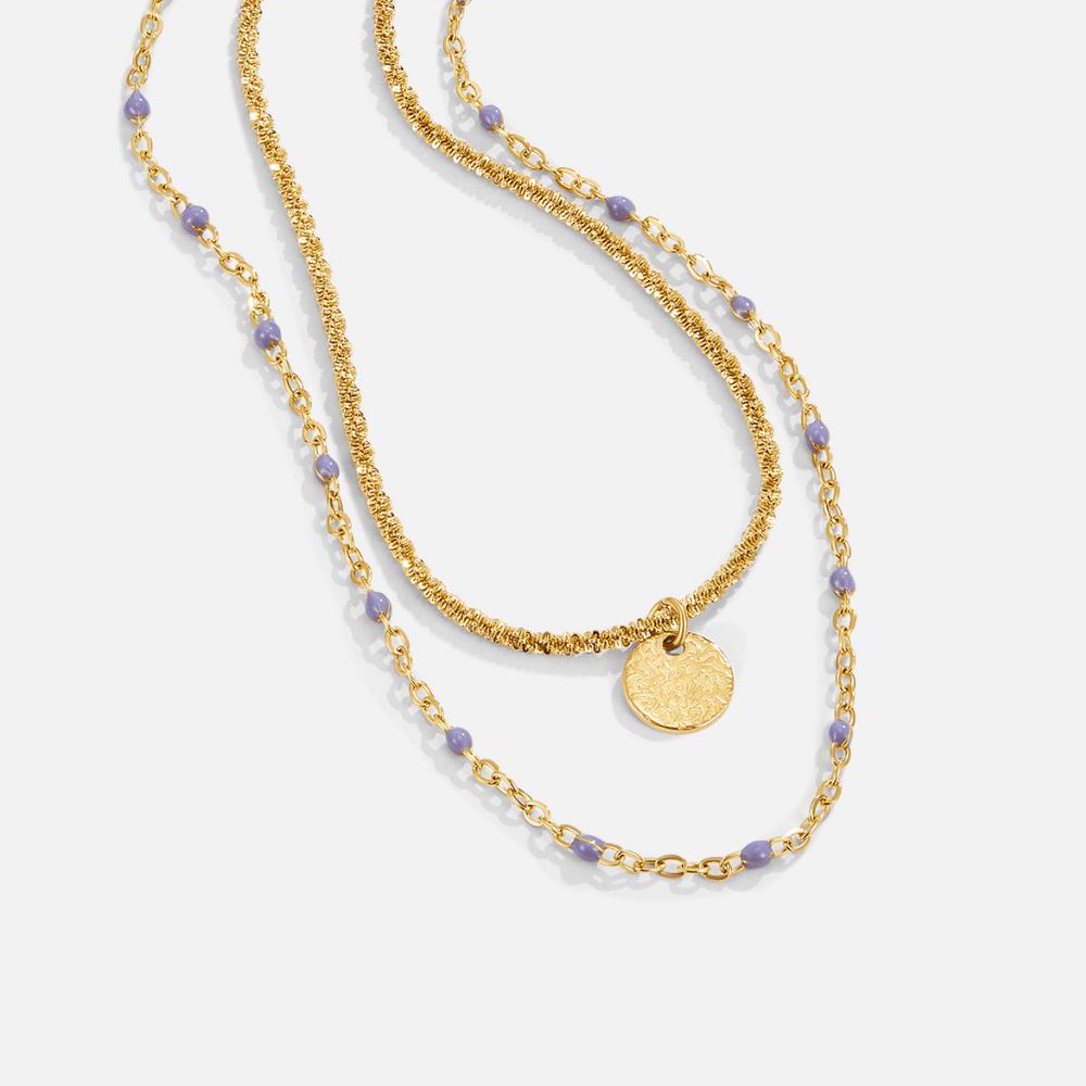 Lia multirang Collier doré s mincou a korálikmi