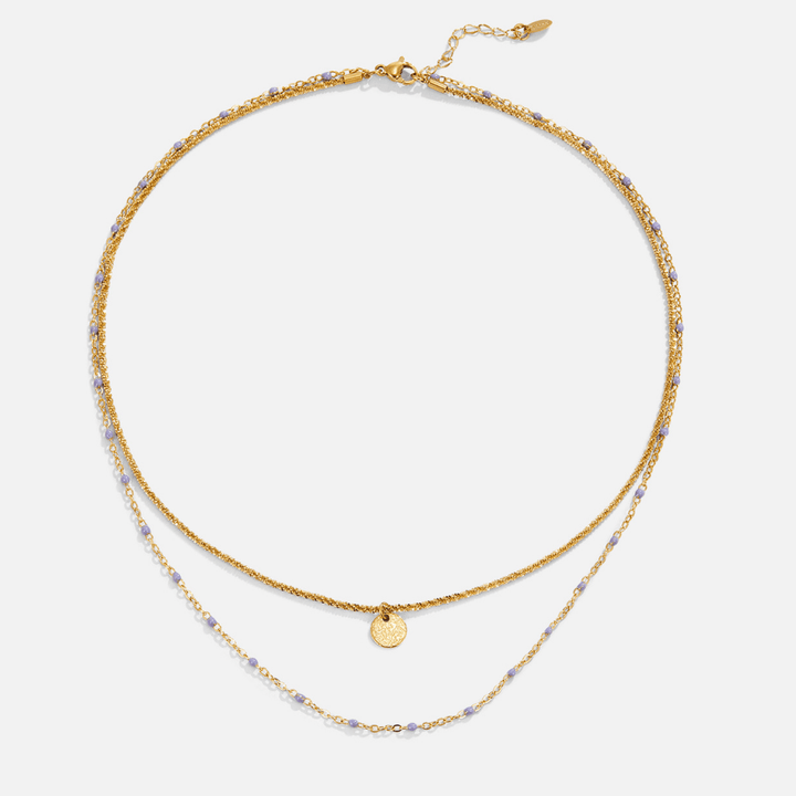 Lia multirang Collier doré s mincou a korálikmi