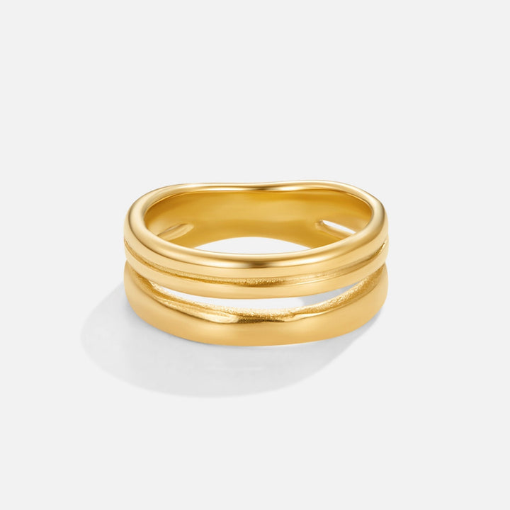 Bague Lia texturée dorée