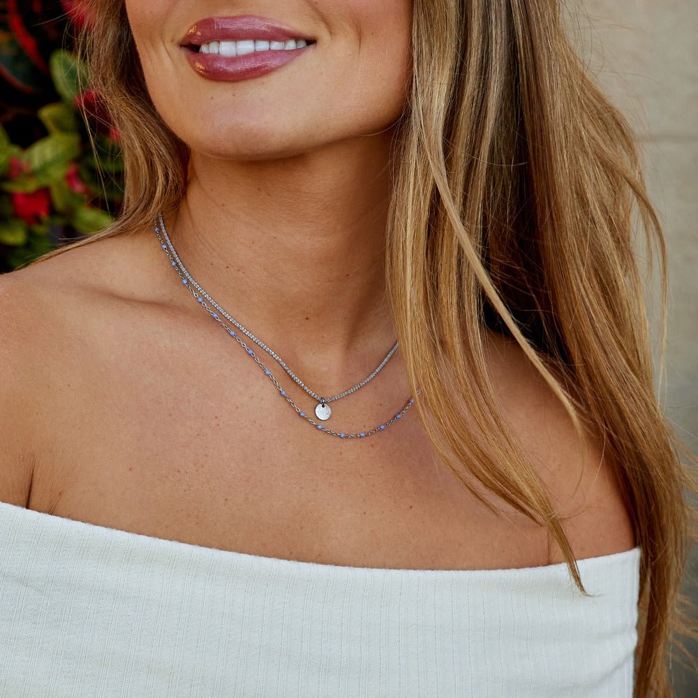 Lia multirang Collier argenté s mincou