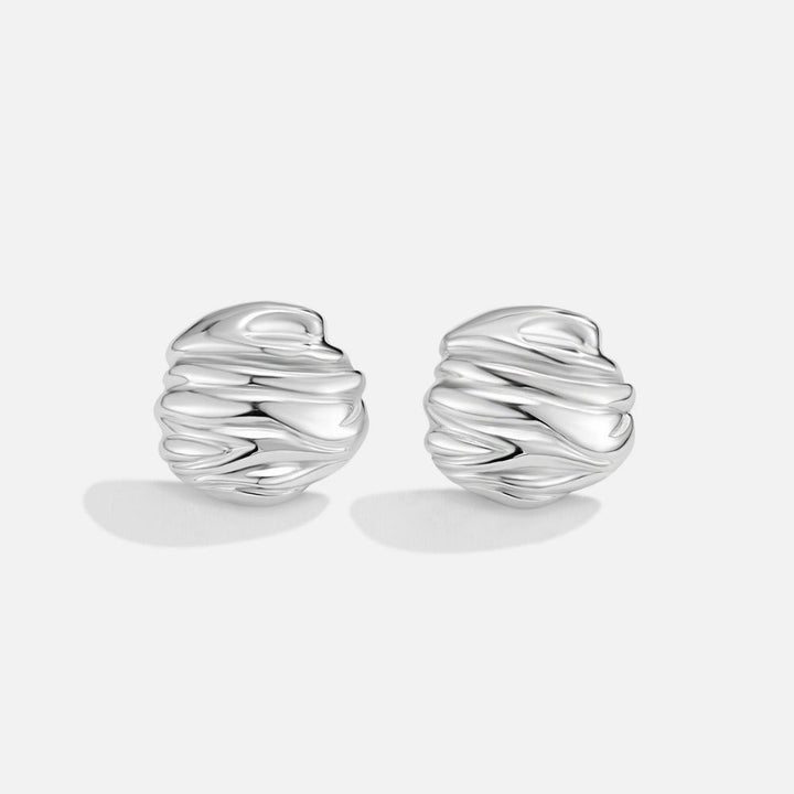 Boucles d’oreilles puces argentées plissées violettes