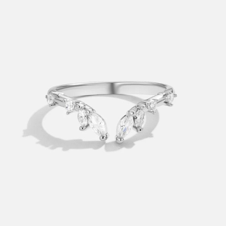 Bague Lily cristal argentée vigne
