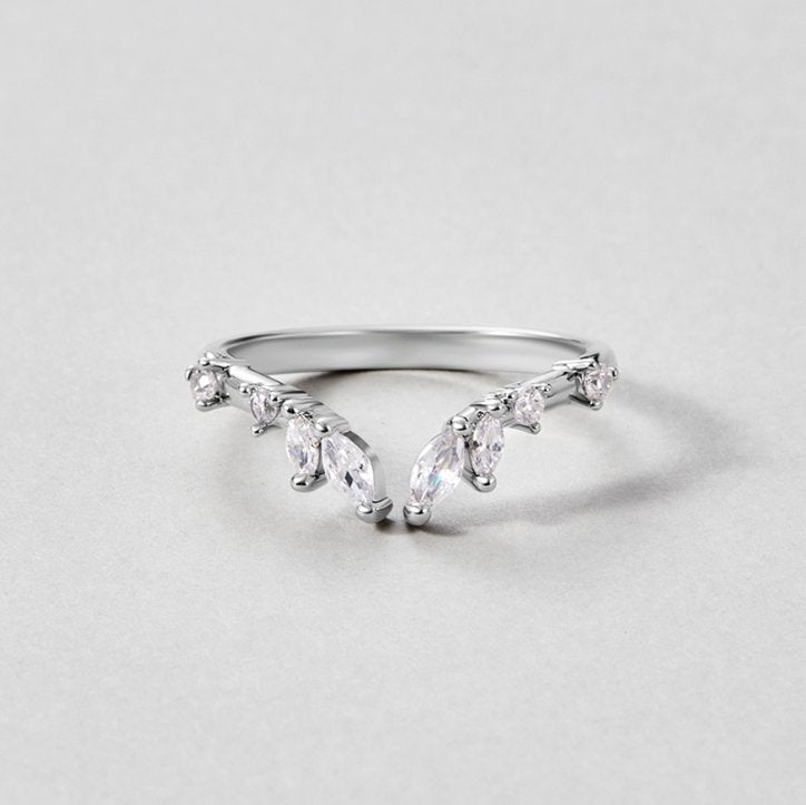 Bague Lily cristal argentée vigne