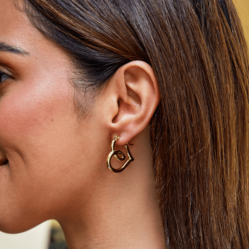 Boucles d’oreilles cœur torsadé Lira