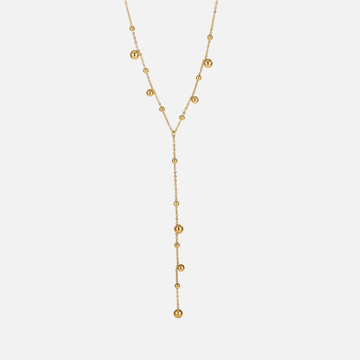 Collier so zlatými perlami a strapcami