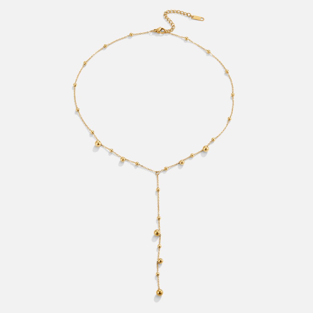 Collier so zlatými perlami a strapcami
