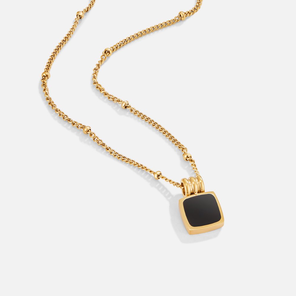 Lucia Noir Collier avec pendentif